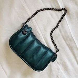 Coach Swinger 20 With Quilting | Pewter/Metallic Dark Green